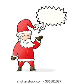 caricatura santa claus con burbuja de habla