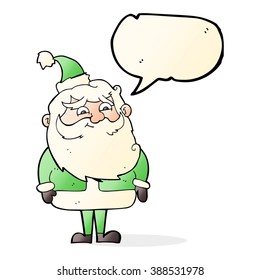 cartoon santa claus with speech bubble