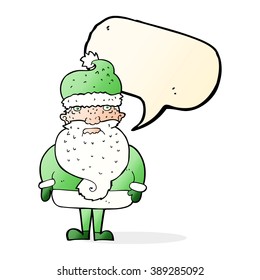 cartoon santa claus with speech bubble