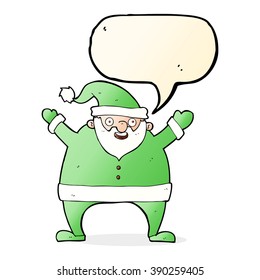 cartoon santa claus with speech bubble