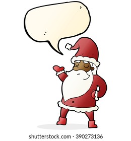 cartoon santa claus with speech bubble