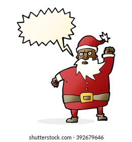 cartoon santa claus with speech bubble