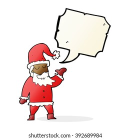 cartoon santa claus with speech bubble