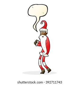 cartoon santa claus with speech bubble