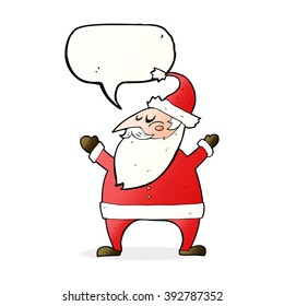 caricatura santa claus con burbuja de habla