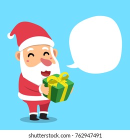 Cartoon santa claus with speech bubble