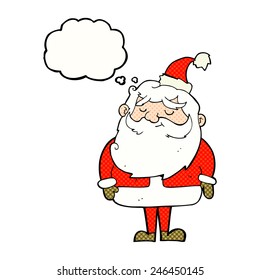 Cartoon Santa Claus mit Denkblase