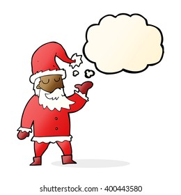 Cartoon Santa Claus mit Denkblase