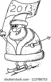 Cartoon Santa Claus , vector