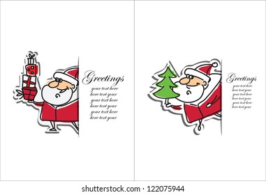 Cartoon Santa Claus, vector background