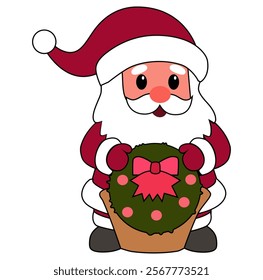 Cartoon Santa Claus Vector Illustration