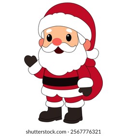 Cartoon Santa Claus Vector Illustration