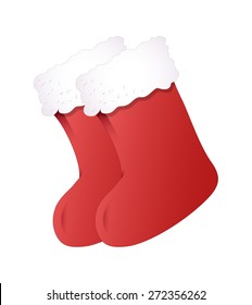 Cartoon Santa Claus Vector Socks Elements