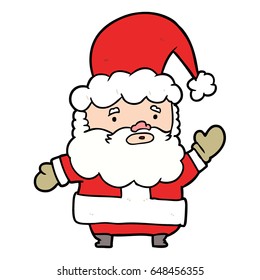 cartoon santa claus waving