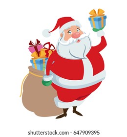 cartoon santa claus for your christmas and new year greeting