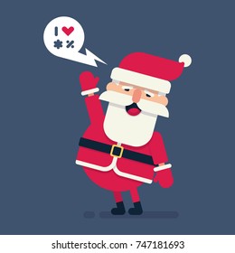Cartoon Santa Claus for Your Christmas and New Year greeting Design or Animation. Vector illustration