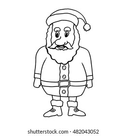 Cartoon Santa Clause for Christmas greeting Cards and invitations. Hand drawn doodle vector illustration.