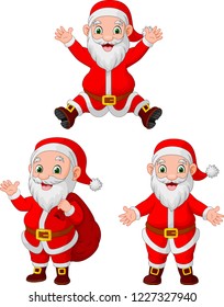 Cartoon Santa Clauses collection set