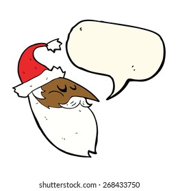 Cartoon Santa Gesicht mit Sprachblase