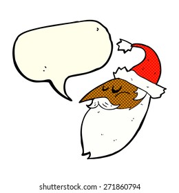 cartoon santa face with speech bubble