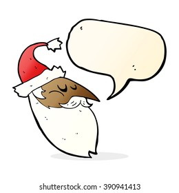 cartoon santa face with speech bubble