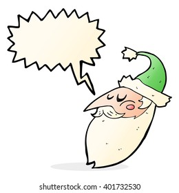 cartoon santa face with speech bubble