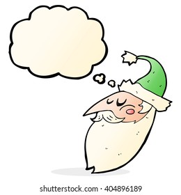 caricatura santa face con burbuja de pensamiento