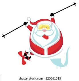 Cartoon  Santa freestyler. Separate layers
