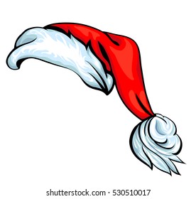 Cartoon Santa Hat Isolated On White EPS 10 Vector