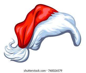 Cartoon Santa hat isolated on white EPS 10 vector