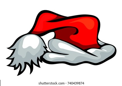 Cartoon Santa hat isolated on white EPS 10 vector