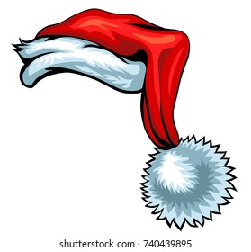 Cartoon Santa hat isolated on white EPS 10 vector