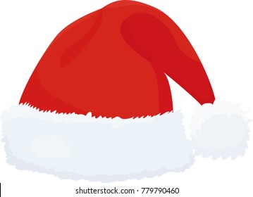 Cartoon Santa hat isolated on white