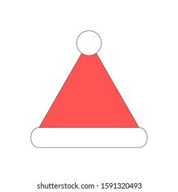 Cartoon Santa hat vector icon isolated on white background