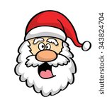 cartoon Santa head isolated on white background   