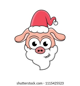 cartoon santa pigs