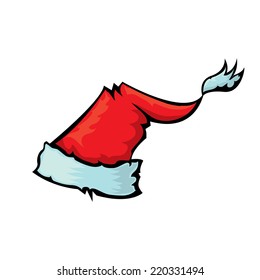 cartoon santa red hat icolated on white background. vector illustration