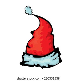 cartoon santa red hat icolated on white background. vector illustration