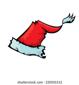 cartoon santa red hat isolated on white background. vector illustration