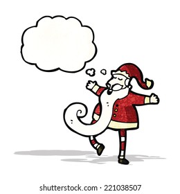 cartoon santa with thought bubble