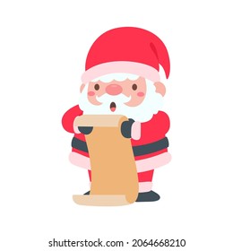 cartoon santa wearing red knitted hat for decorating Christmas greeting cards