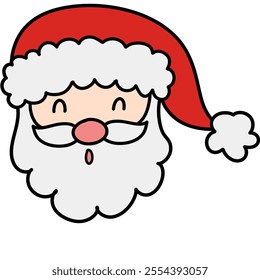 Cartoon Santa wearing a super cute red hat