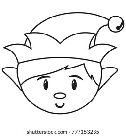Cartoon santa's boy helper isolated