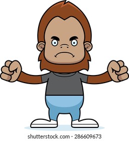 A cartoon sasquatch looking angry.