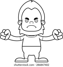 A cartoon sasquatch looking angry.