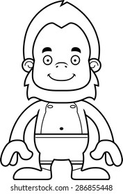 A cartoon sasquatch smiling in a swimsuit.