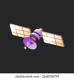 Cartoon satellite. Artificial satellite of the Earth.