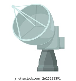 Cartoon satellite dish vector illustration for communication and broadcasting technology with flat design and detailed artwork