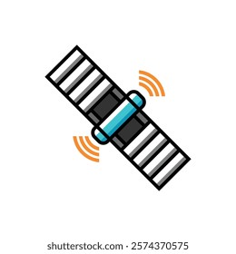 cartoon satellite icon vector illustration