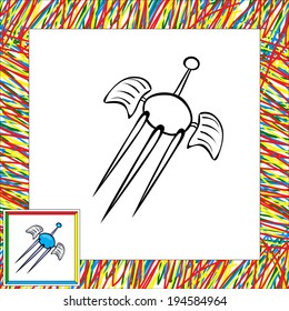 Cartoon satellite. Vector coloring book